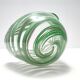 Murano Glass Bowl or Ashtray with Green Canes and Aventurine Glass, Italy