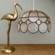 Vintage mother-of-pearl and brass lampshade pendant light