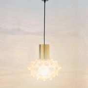 Large Mid-Century Amber Bubble Glass Ceiling Light by Helena Tynell for Limburg, Germany, 1960s