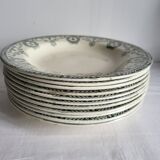 11 Deep Plates Ironstone Salins Cambacérès Decor