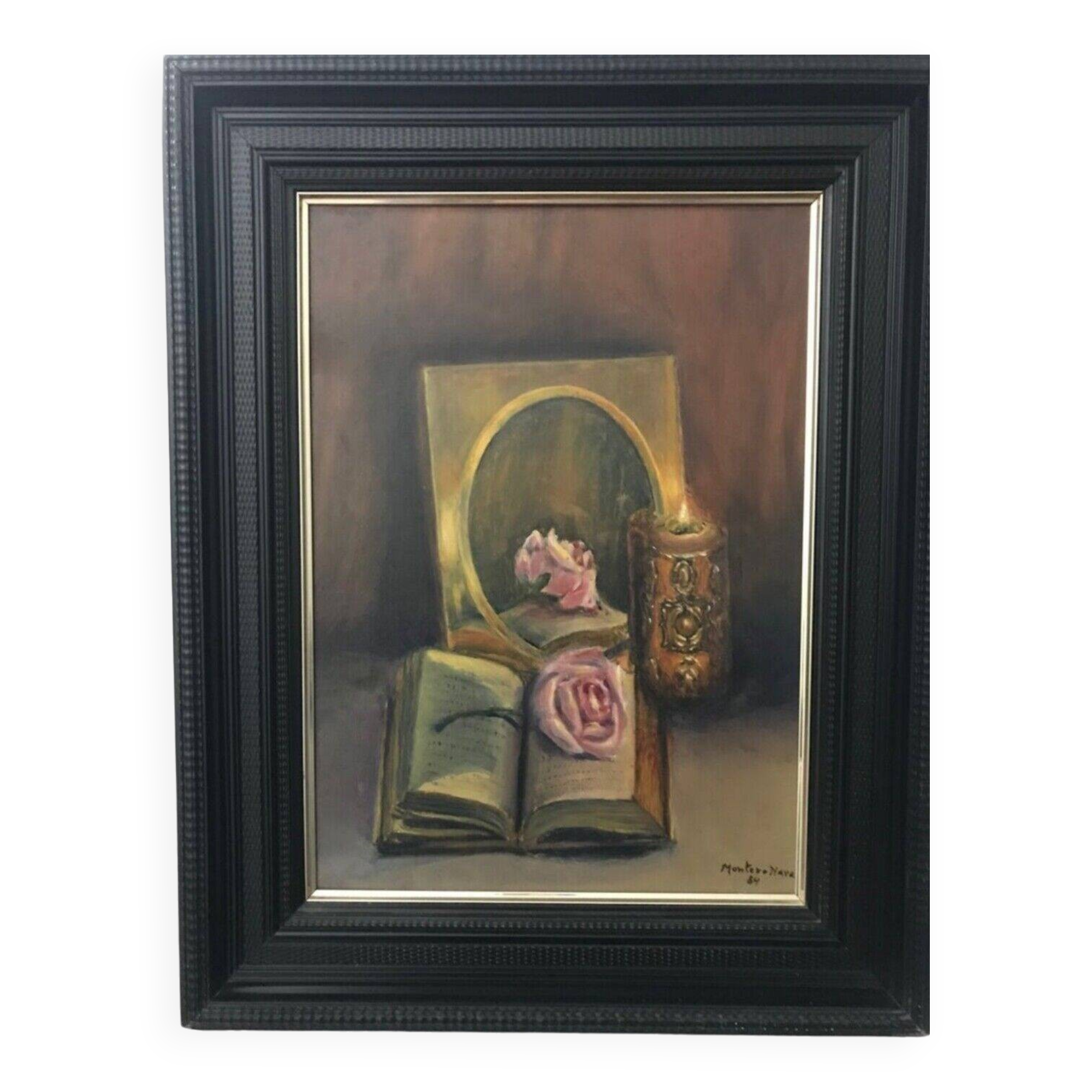 Flowers & Poetry Book Still Life Painting