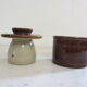 Enamelled stoneware water butter maker