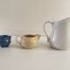 Set of 3 vintage pastels ceramic pitchers