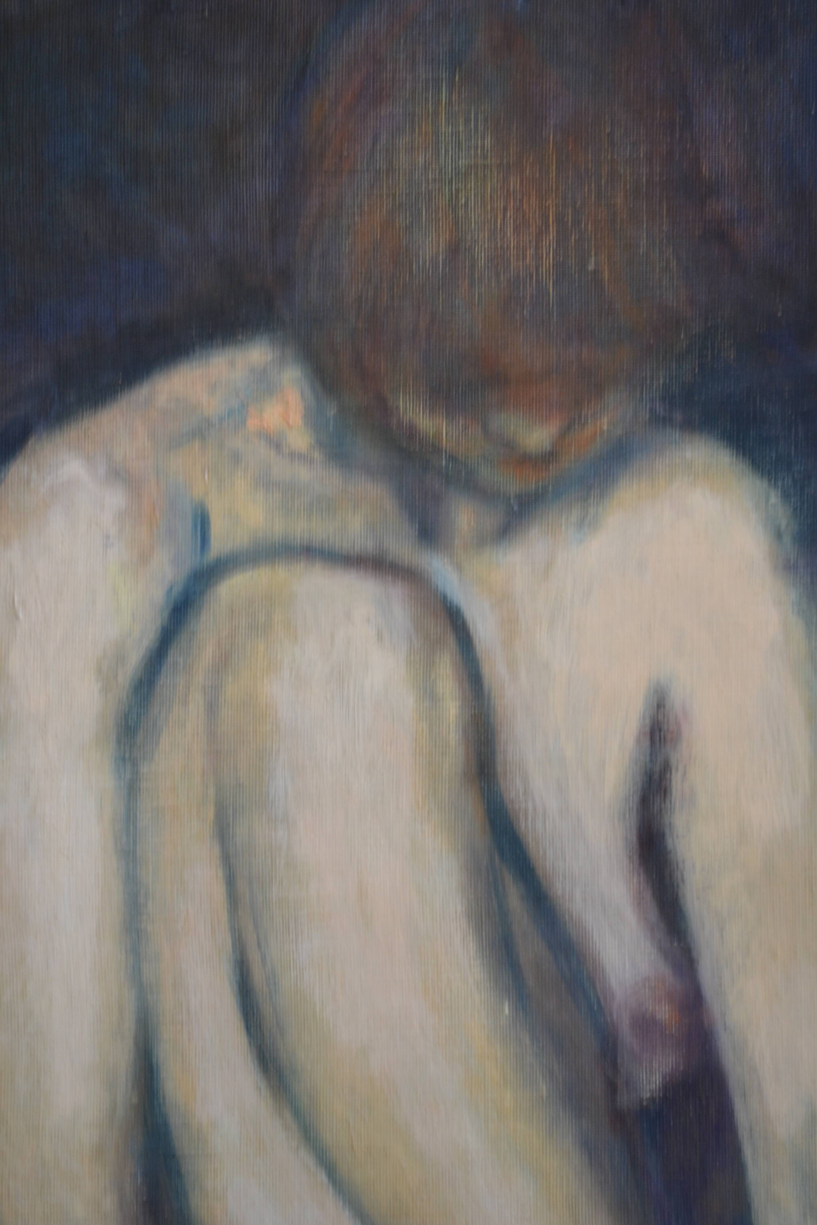 Jean Pesce (1926) painting "nude with bent leg" HSP