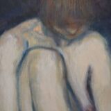 Jean Pesce ( 1926 ) peinture " nu à la jambe repliée " HSP
