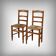 Pair of rush-seated chairs in cherry wood – late 19th century