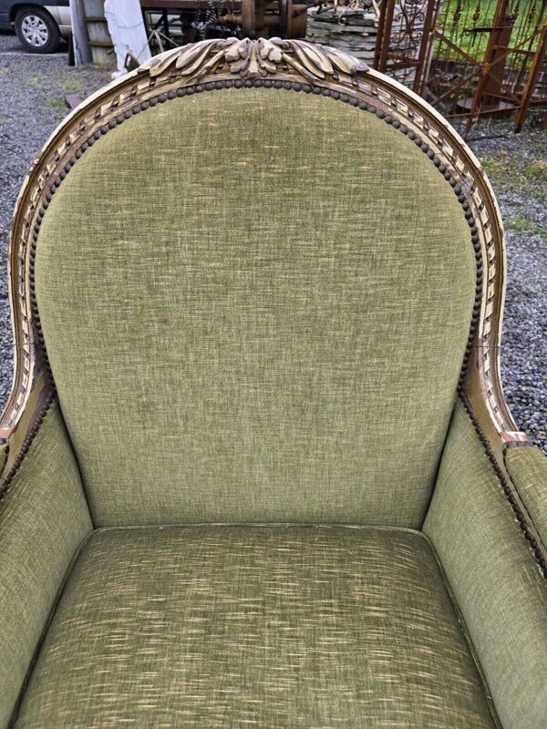 Bergère style louis xvi en bois patiné