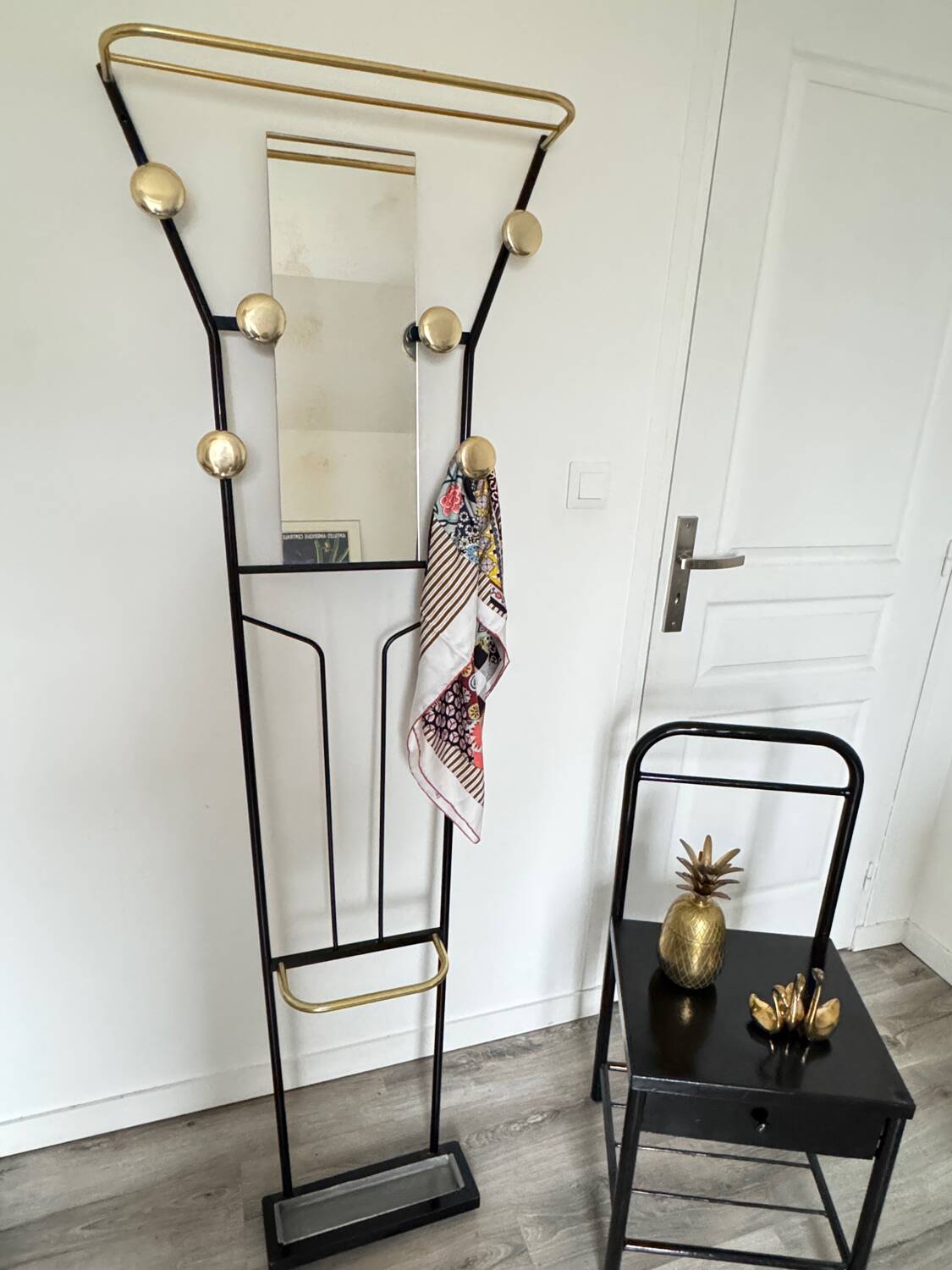 Vintage gold coat rack