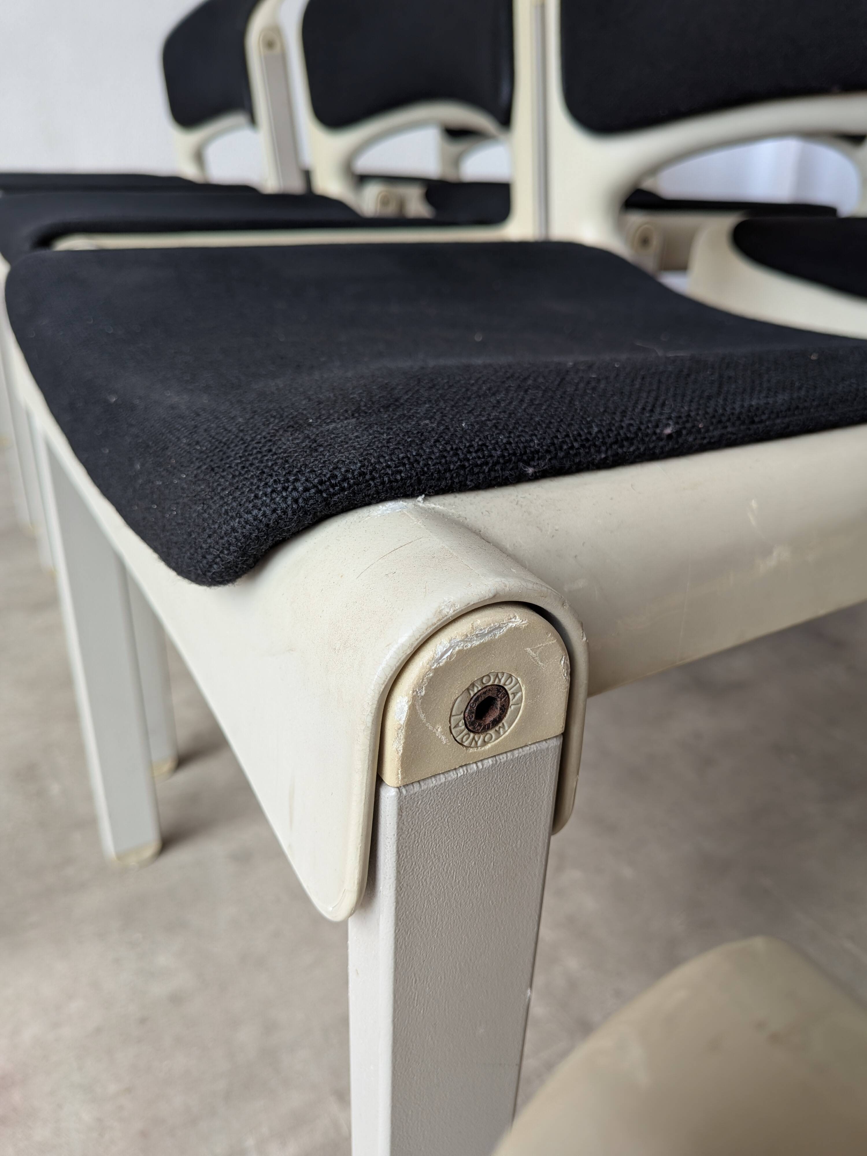Set of 8 Vintage Aeon Mondial Stackable Chair / Dutch Postmodern Dining Cha