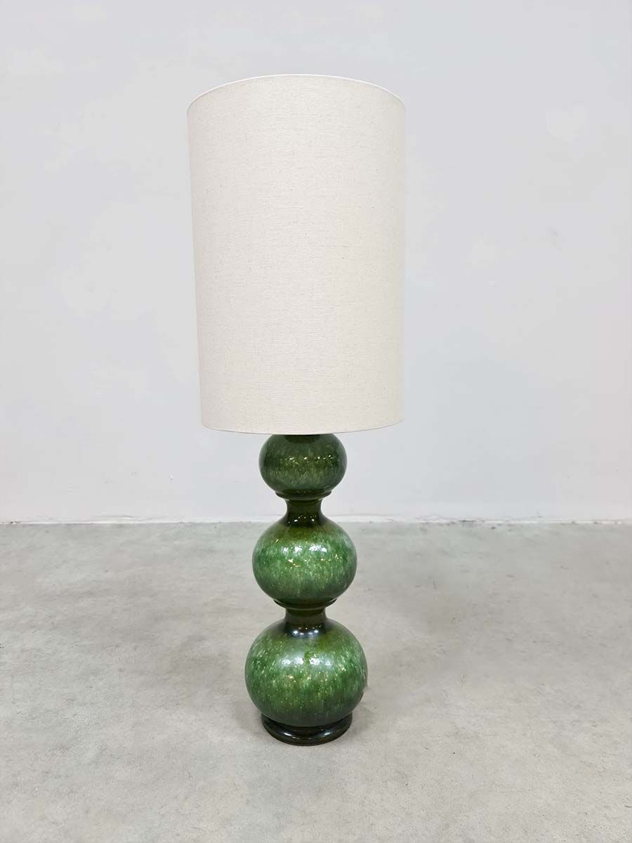 Vintage green ceramic bubble table lamp Kaiser Leuchten