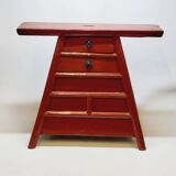 Ancien tabouret de barbier coiffeur chinois 19ème xixème siècle en bois laqué