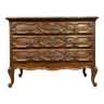 Louis XV Baroque chest of drawers in solid walnut