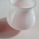 globe suspension light fixture vintage year 70 opaline orange and white