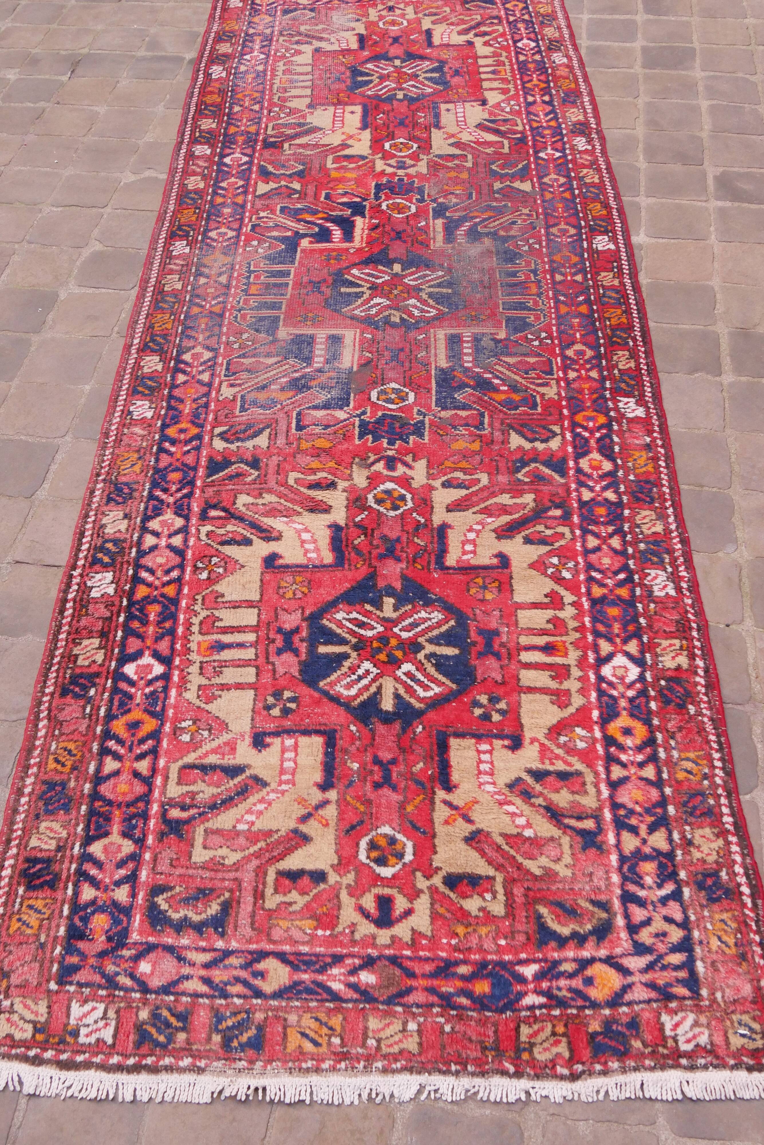 Handmade Oriental carpet of Persian corridor Hamadan