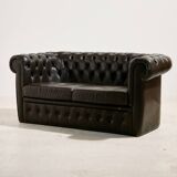 Chesterfield-style leather sofa set, set of 3