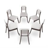 Grey velvet chairs by Angelo Mangiarotti for La Sorgente Del Mobile, 1970s, set of 6.