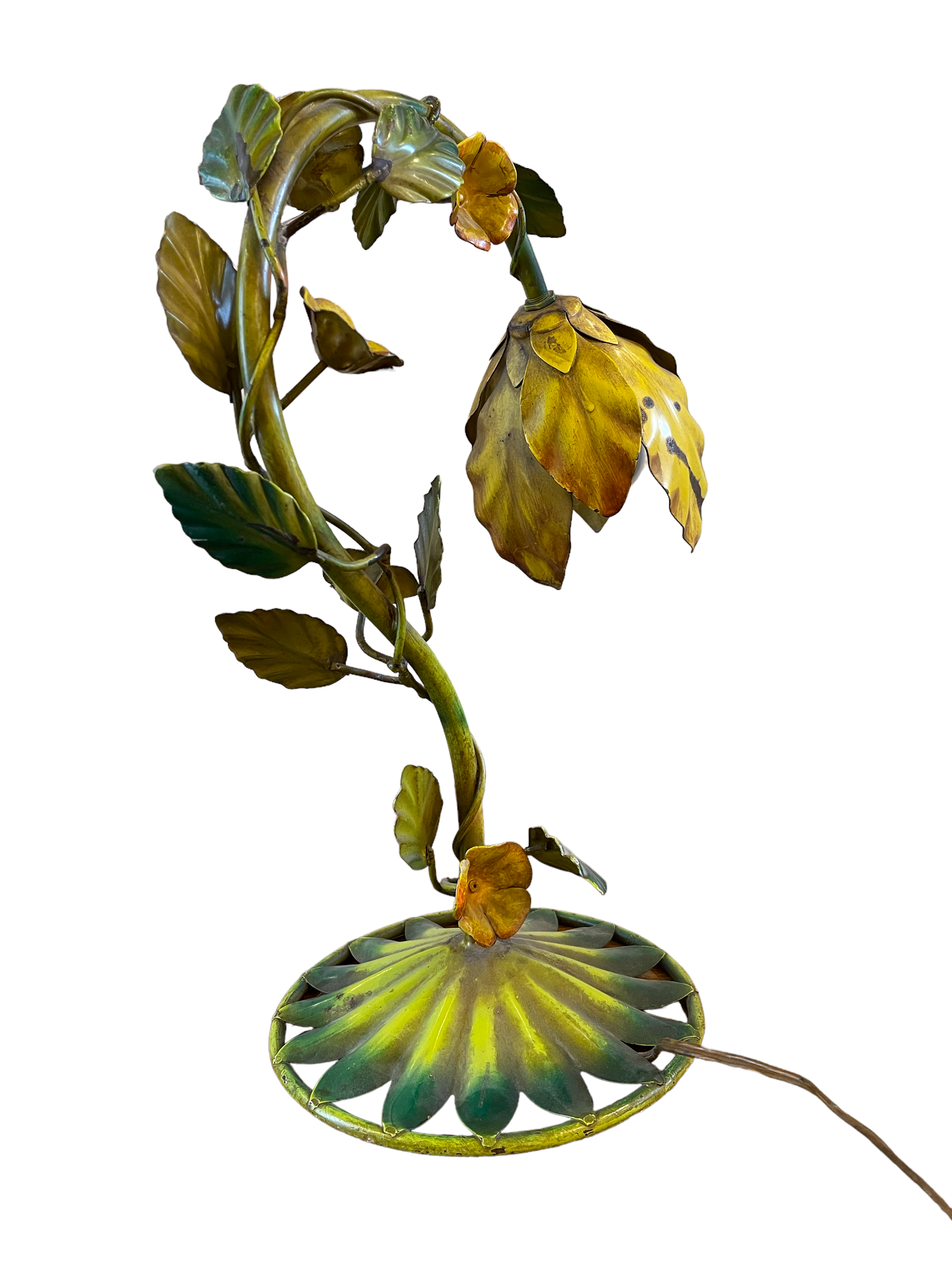 Stylized floral lamp in painted sheet