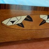 ART DECO BED (140 x 190 cm) with 2 bedside tables