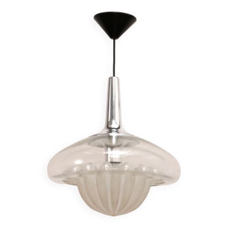Vintage glass hanging lamp by Peill & Putzler, 1960