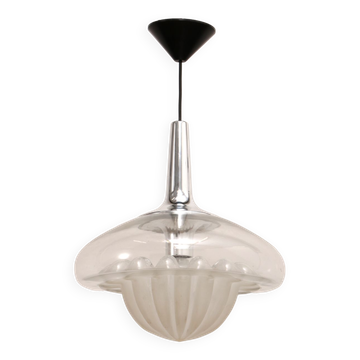 Vintage glass hanging lamp by Peill & Putzler, 1960