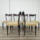 Six Art Decò chairs attributed to Carlo Rava, 1950s
