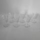 6 vintage molded glass foot glasses from the years 60