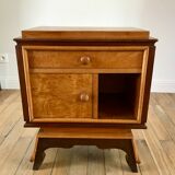 table de chevet en loupe d'orme art déco années 30
