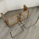 Pair chairs B32 Cesca skaï by Marcel Breuer vintage 1960
