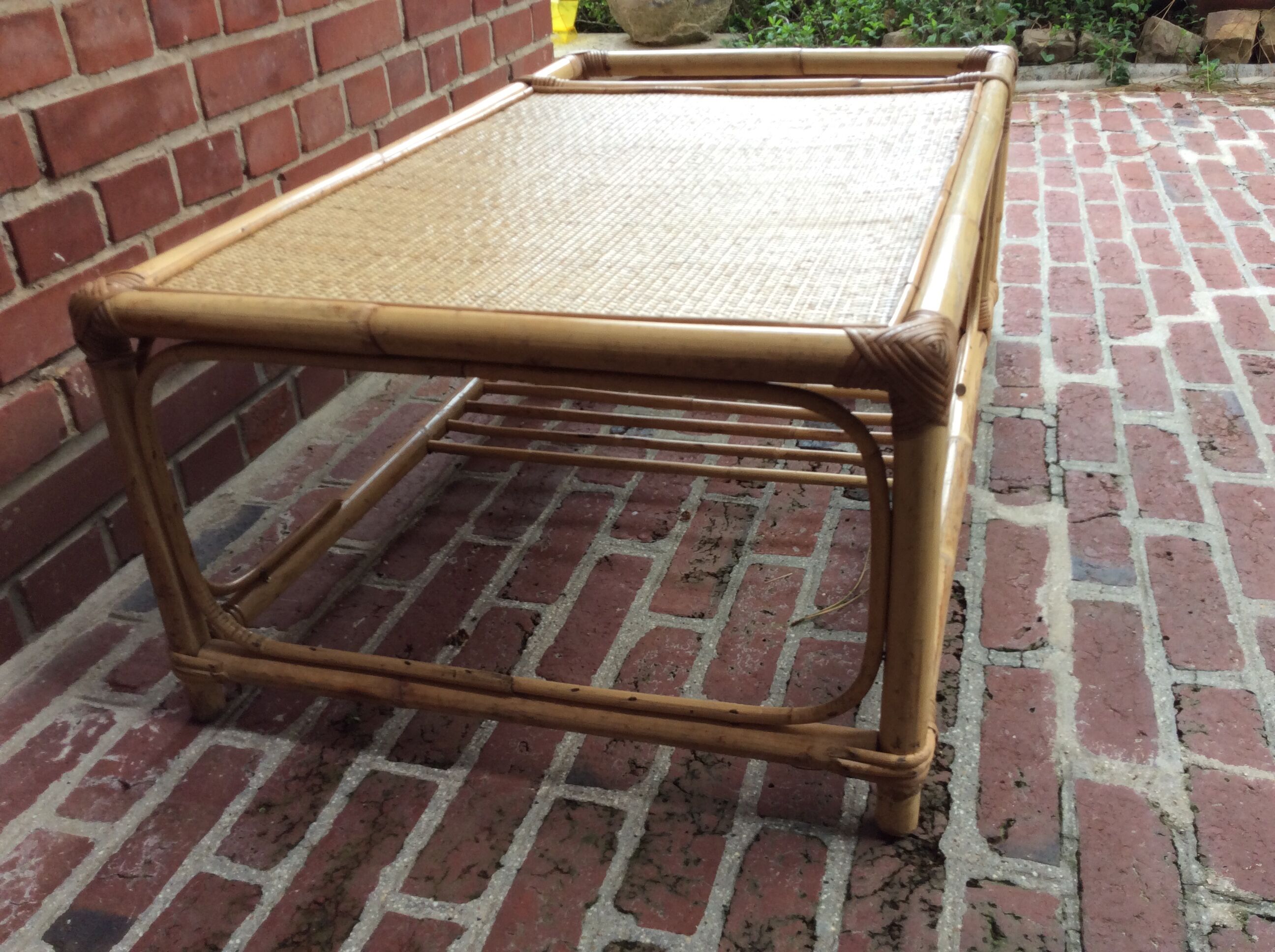 Vintage rattan coffee table