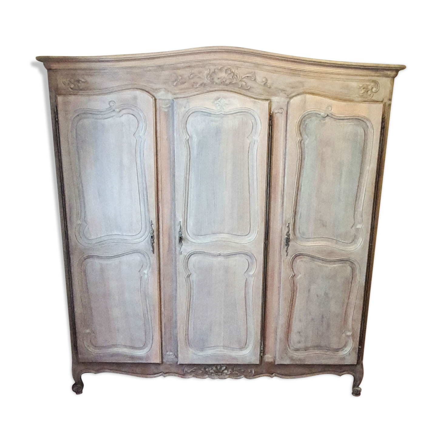 Louis XV wardrobe 3 doors wardrobe ceruse