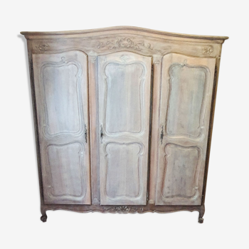 Louis XV wardrobe 3 doors wardrobe ceruse