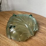 Tinted glass “leaf” dish