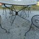 Iron garden furniture armchairs chairs round table