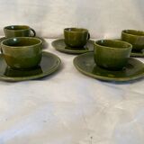 Set of 5 cups in green sandstone