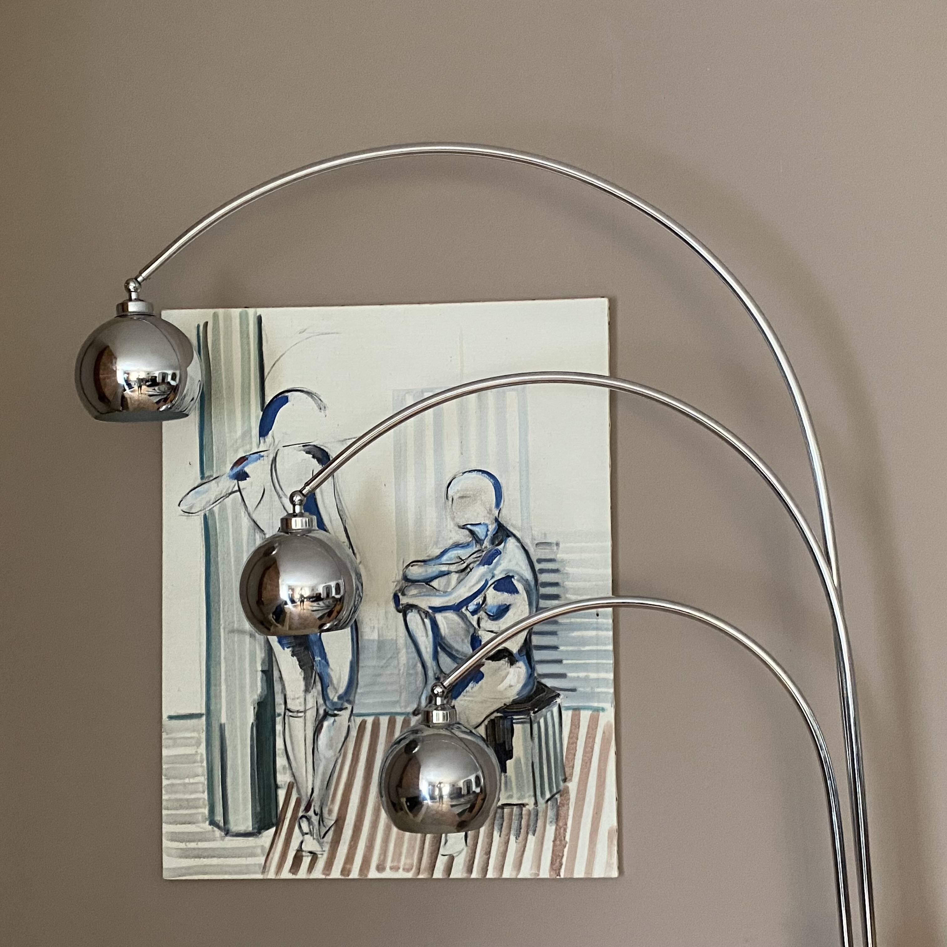 Lily of the valley floor lamp by goffredo reggiani. 1970.