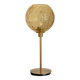 Lampe à poser avec un globe ancien vintage doré, remonté sur un pied doré