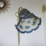 Art Nouveau style lamp, Vianne glassware and brass