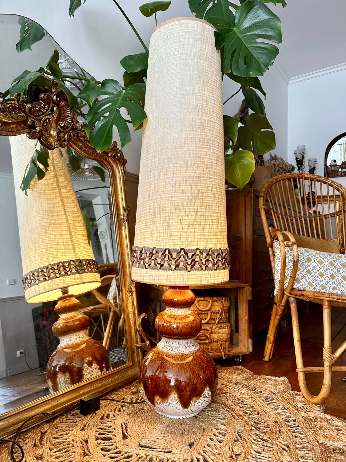 Vintage ceramic floor lamp from the 70s