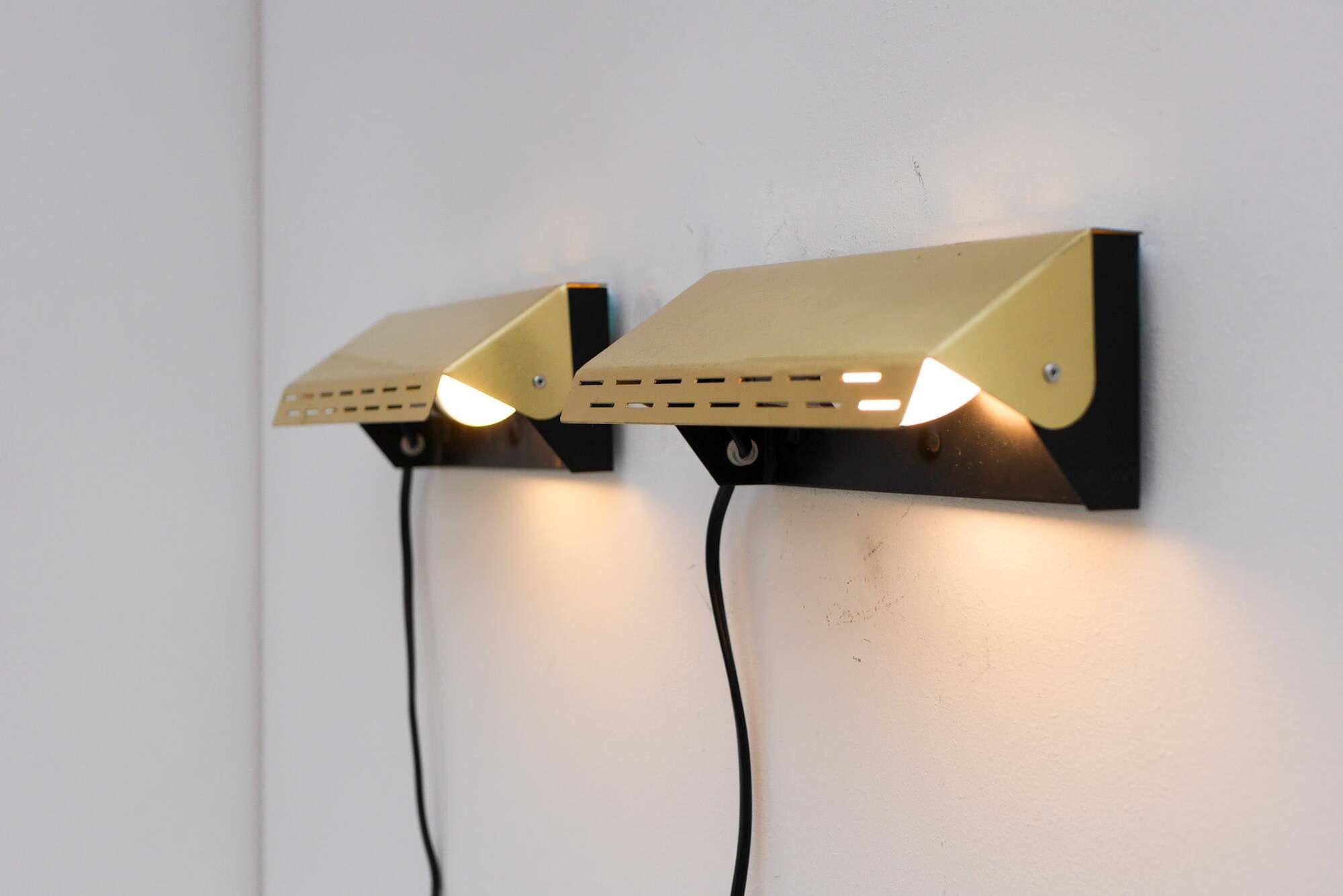 Vintage Brass Wall Sconces Örsjö, Mid-Century Modern Style, circa 1965