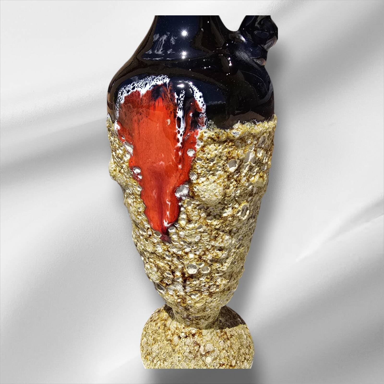 Large French fat lava pitcher/carafe, new condition, Vallauris