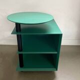 Ensemble de tables d'appoint / tables de chevet design vintage, vertes et noires, années 1980