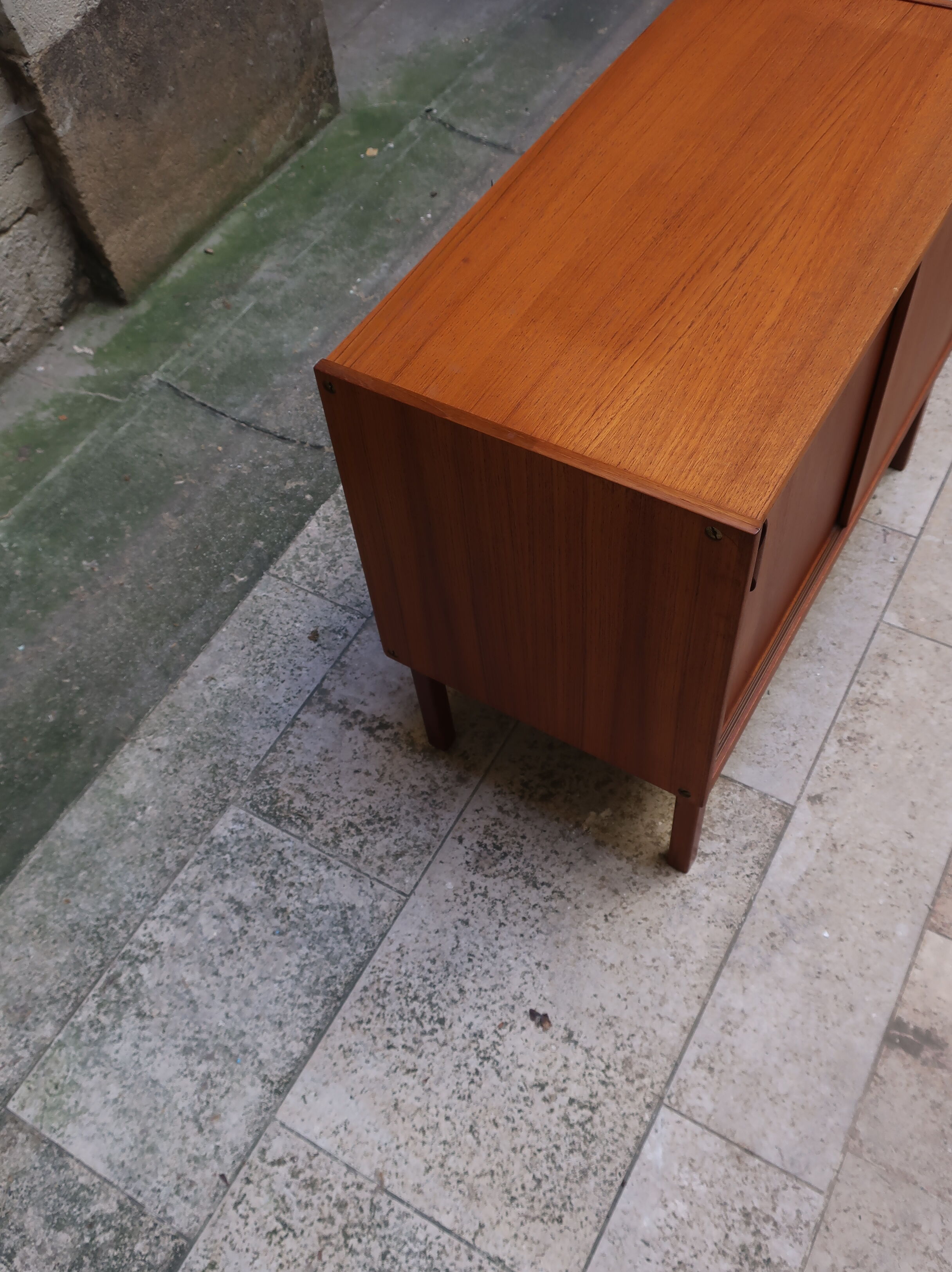 Two-door teak storage unit from the 1960s