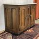 Glacière début XXème en chêne et dessus marbre
