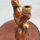 Vase soliflore pic-vert glazed brown earthenware