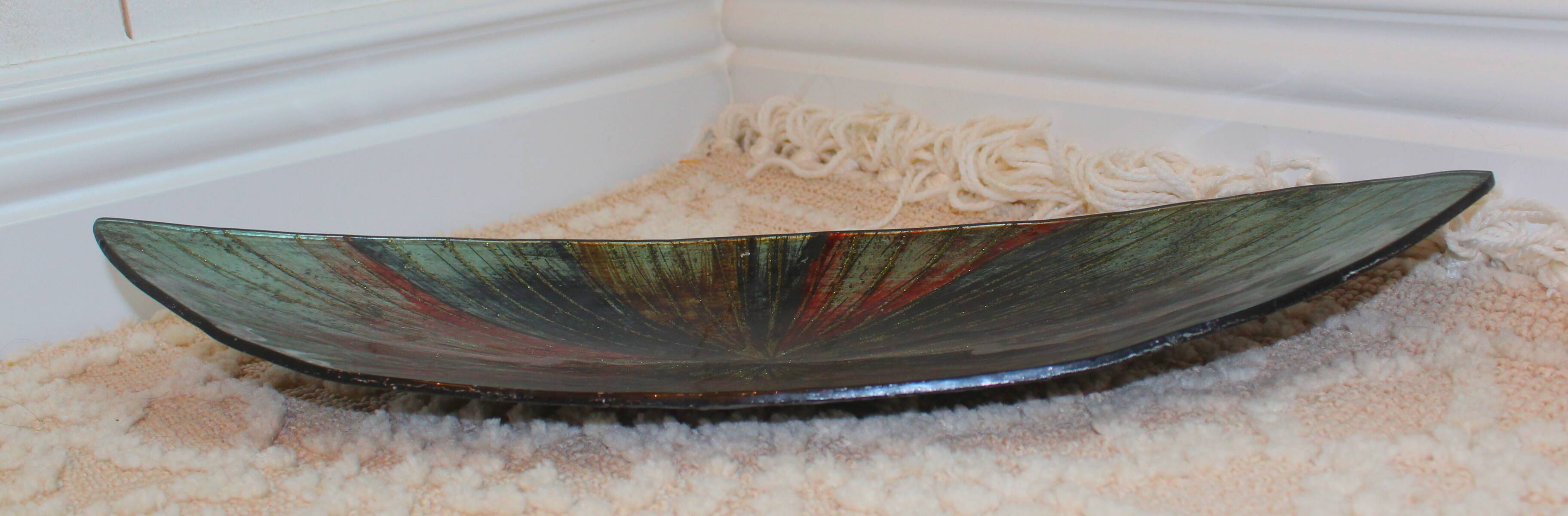 Large Glass Dish - Long. 46 cm! - Art Deco