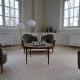 Mid-century modern canapé in sheepskin / shearling model 'Samspel' by Carl Malmsten, 1956