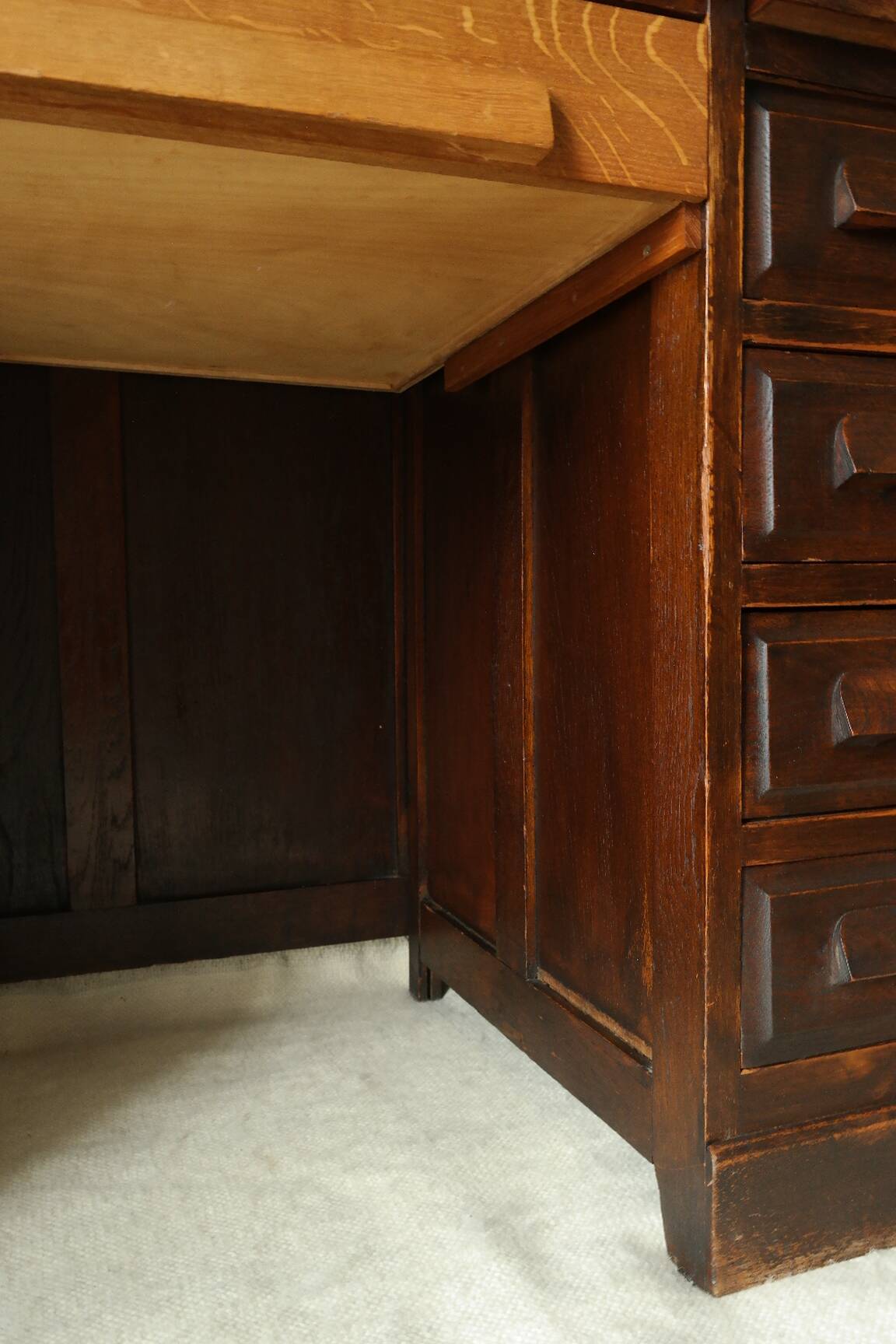 Vintage oak pedestal desk