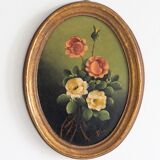 Set of 3 paintings bouquet of flowers