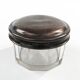 Art Deco pill box, crystal, silver-plated copper, Poland, 1930s