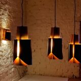 Vintage black brass 'østerport' pendant and wall lamp by Bent Karlby for Lyfa, Denmark 1960s